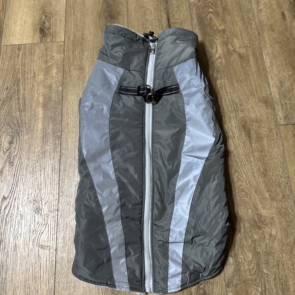 Dog‎ Coat Gray Zip Large - Picture 1 of 5